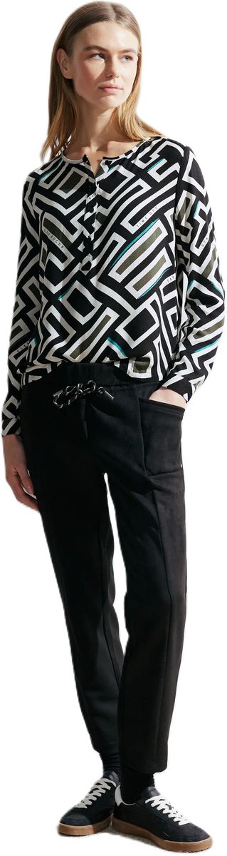 Henley-Bluse mit geometrischem Muster
