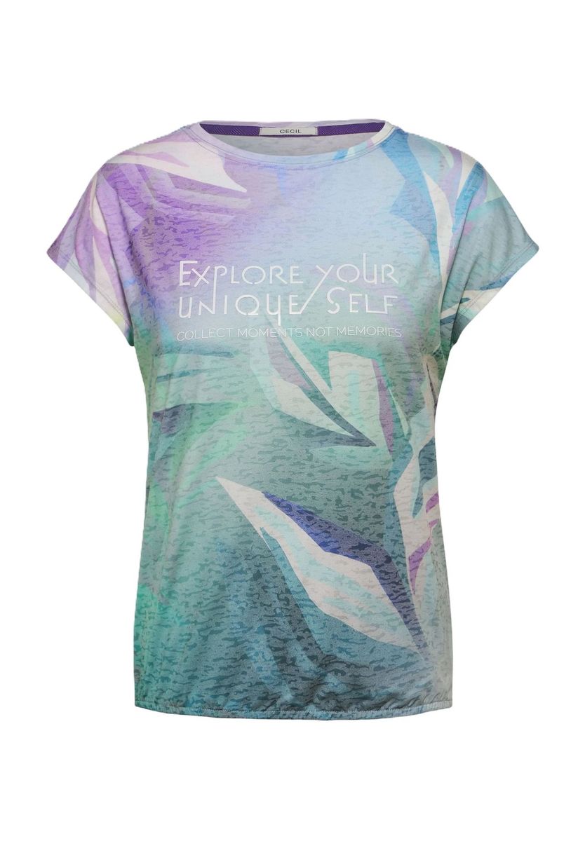 T-Shirt mit abstraktem Rundhals-Print