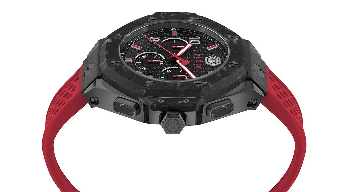 Markante Chronographenuhr mit Silikonarmband