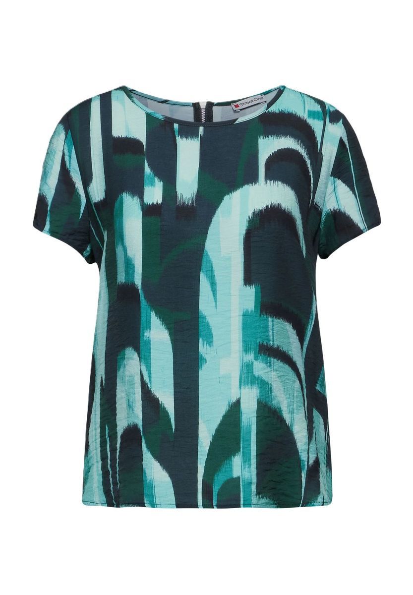 Kurzarm Bluse mit abstraktem Print