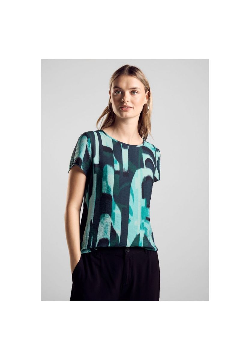 Kurzarm Bluse mit abstraktem Print