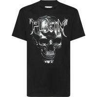 Grafik-T-Shirt mit Chrom-Totenkopf