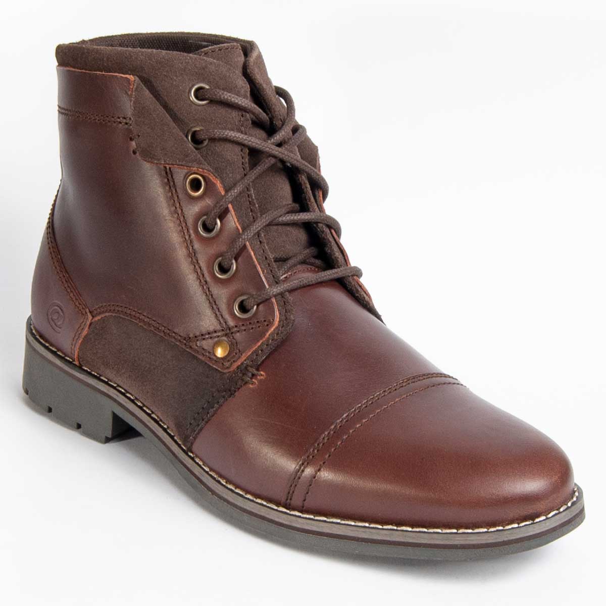 Schnürstiefel aus Leder mit Kappe