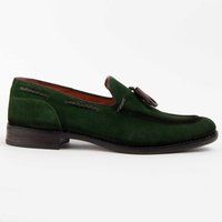 Wildleder-Loafer mit Quasten und Flechtdetail