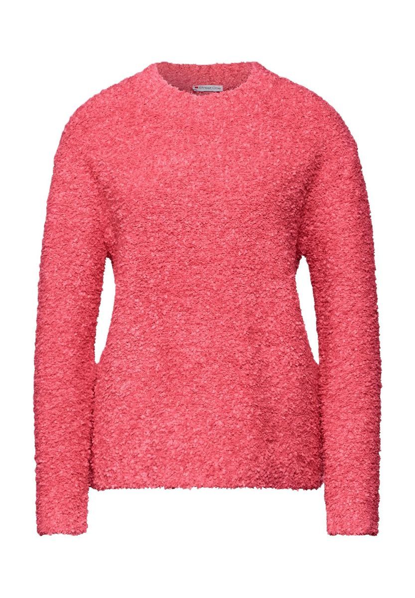 Texturierter Strickpullover mit Rundhalsausschnitt