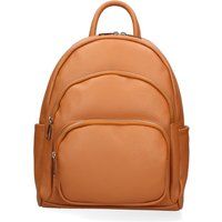 Genarbter Lederrucksack mit Reißverschlussfächern
