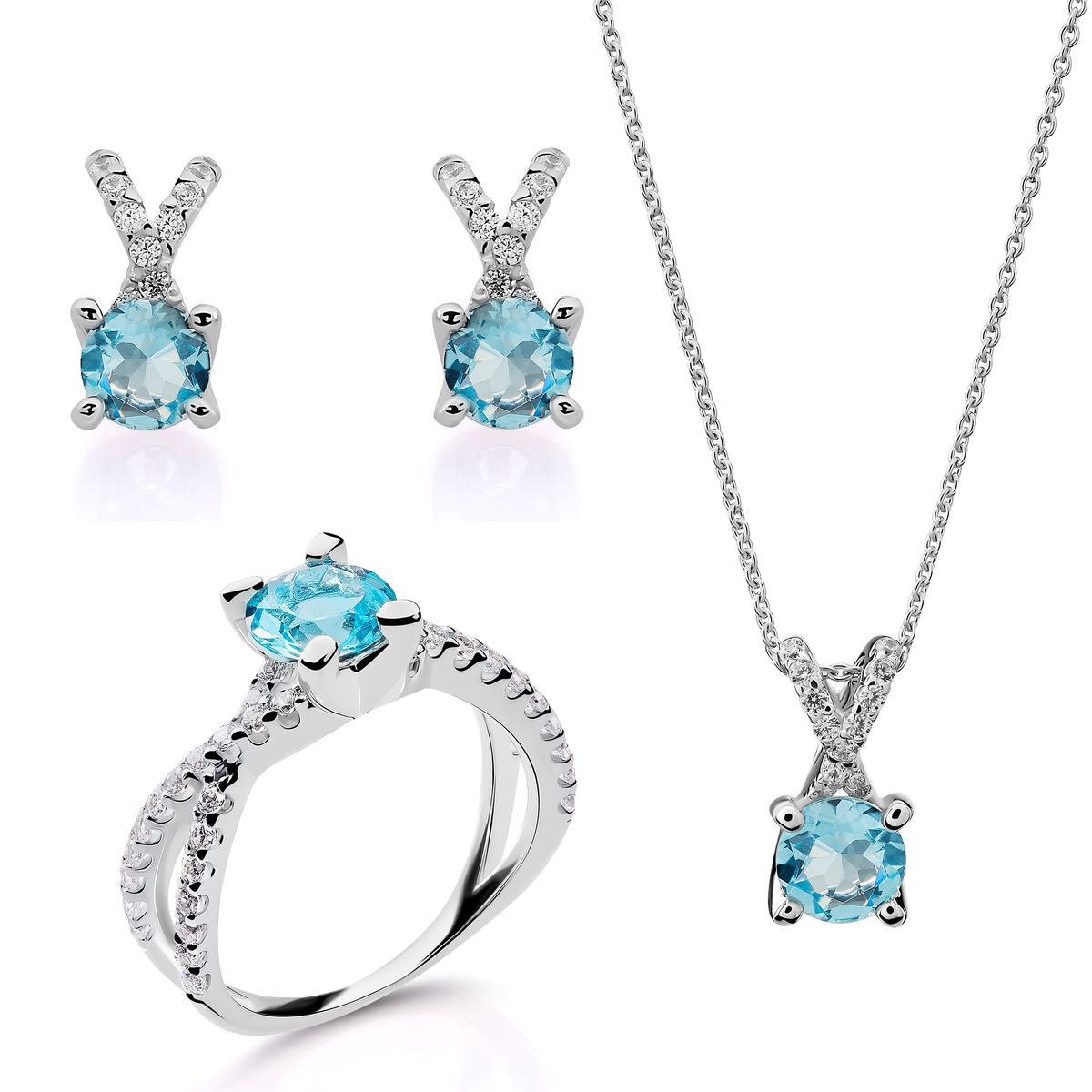 Maya Aquamarin Schmuckset