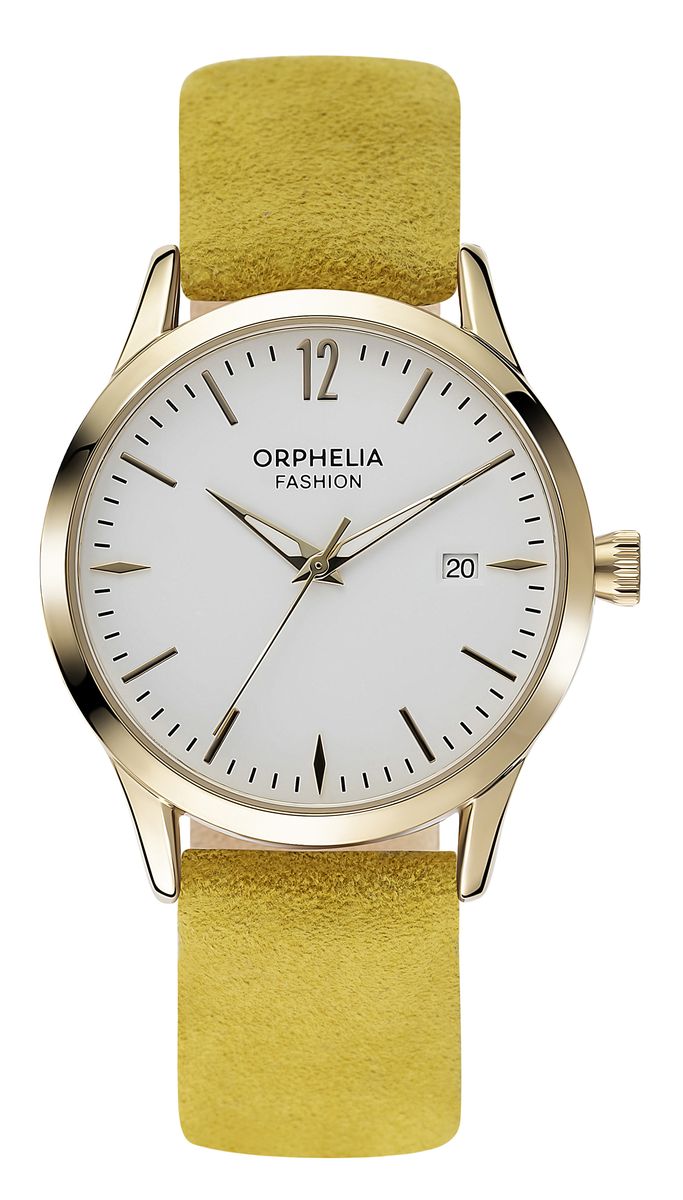 Minimalistische Datumsuhr mit Wildlederarmband
