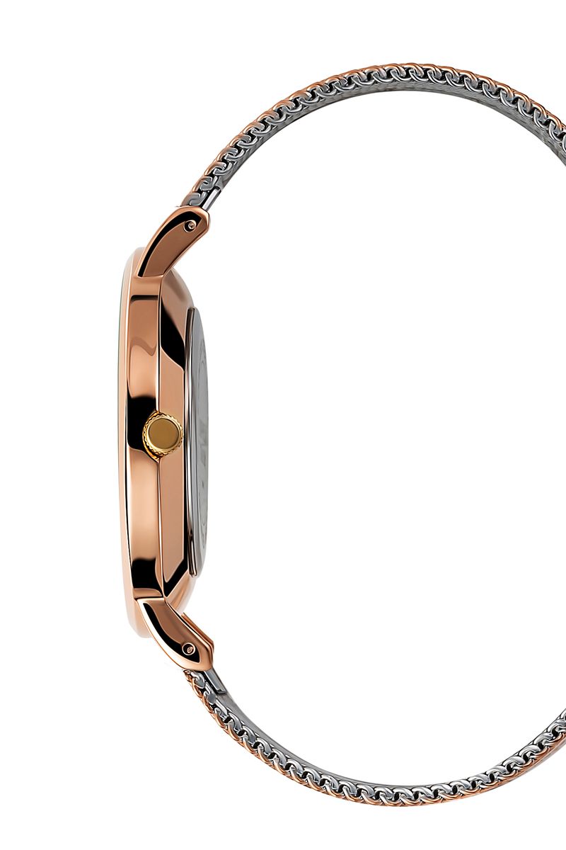 Elegante minimalistische Uhr mit Mesh-Armband