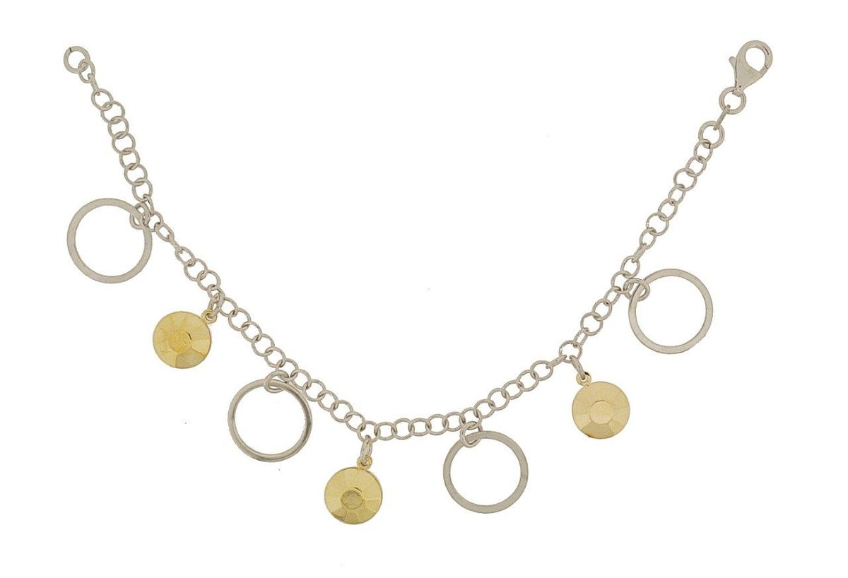 Bettelarmband mit Scheiben und Ringen