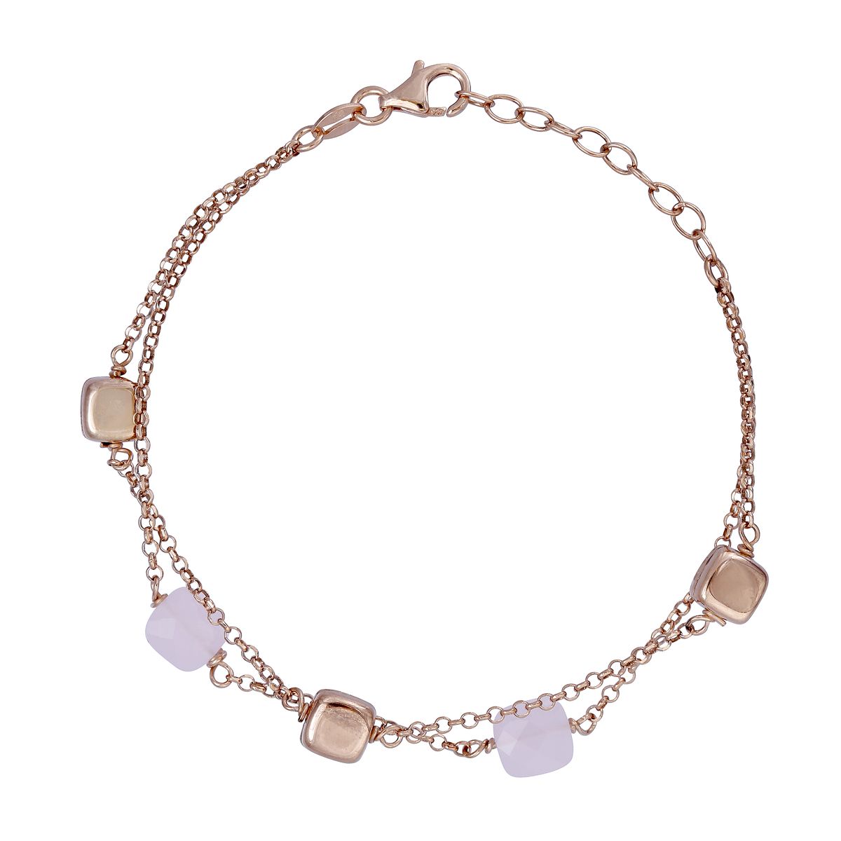 Doppelsträngiges Gliederkette-Armband mit Steinen