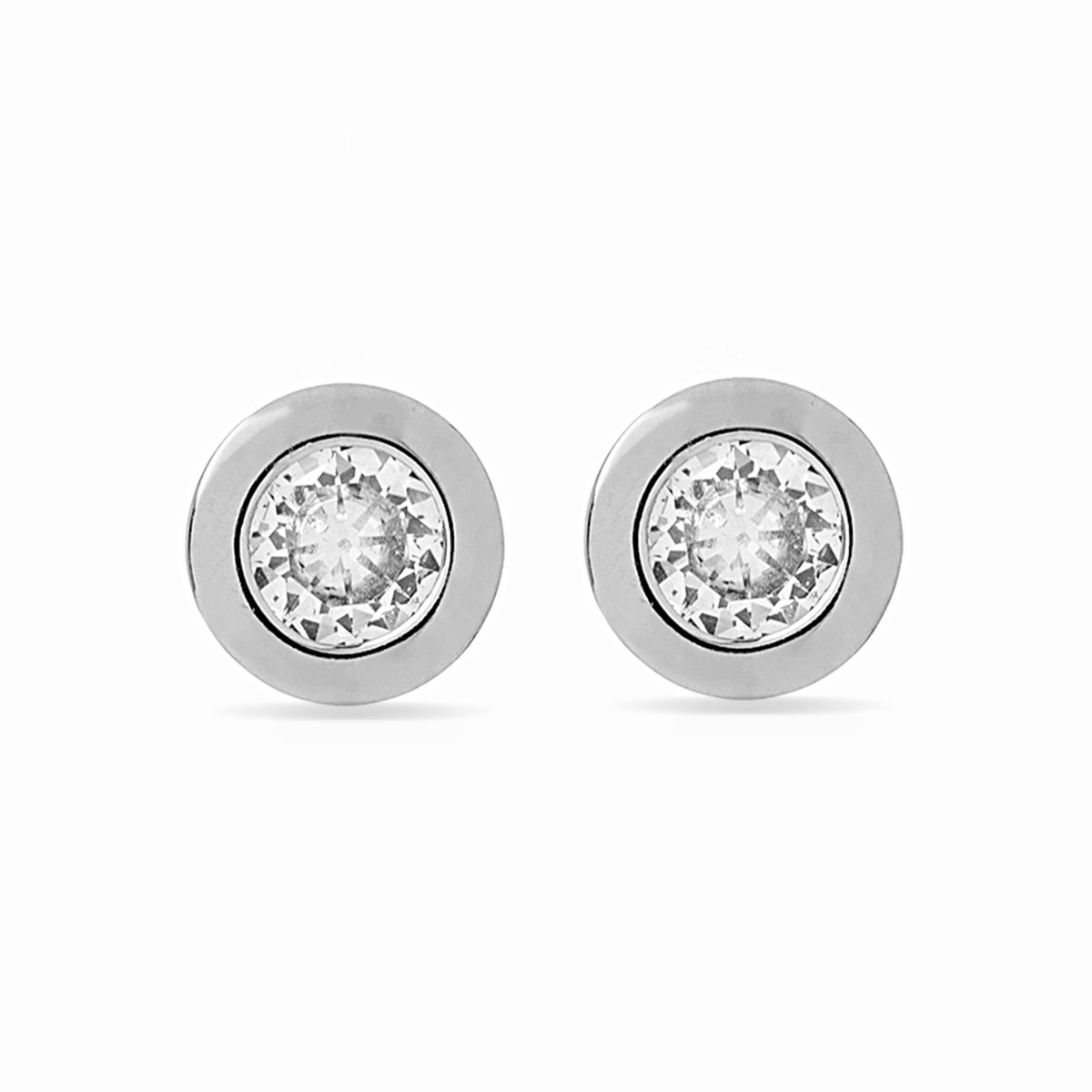 Zirkonia-Ohrstecker mit Zargenfassung