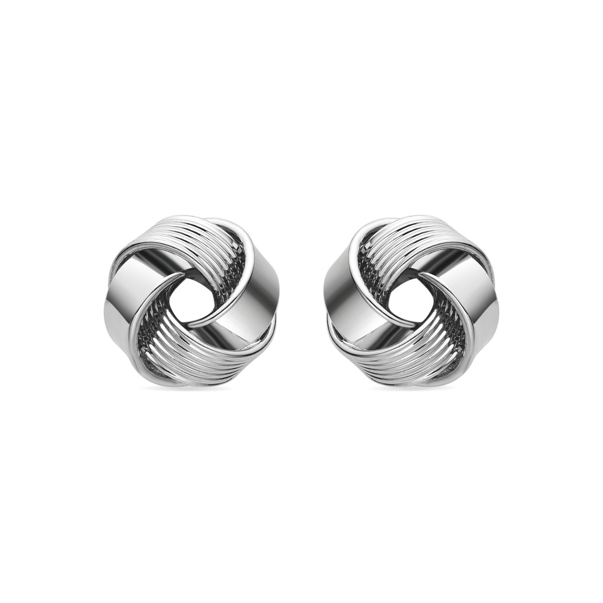 Rhodinierte Knoten-Ohrstecker