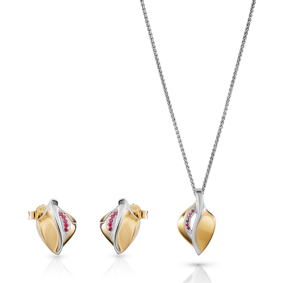 Elegantes zweifarbiges Wellen-Schmuckset