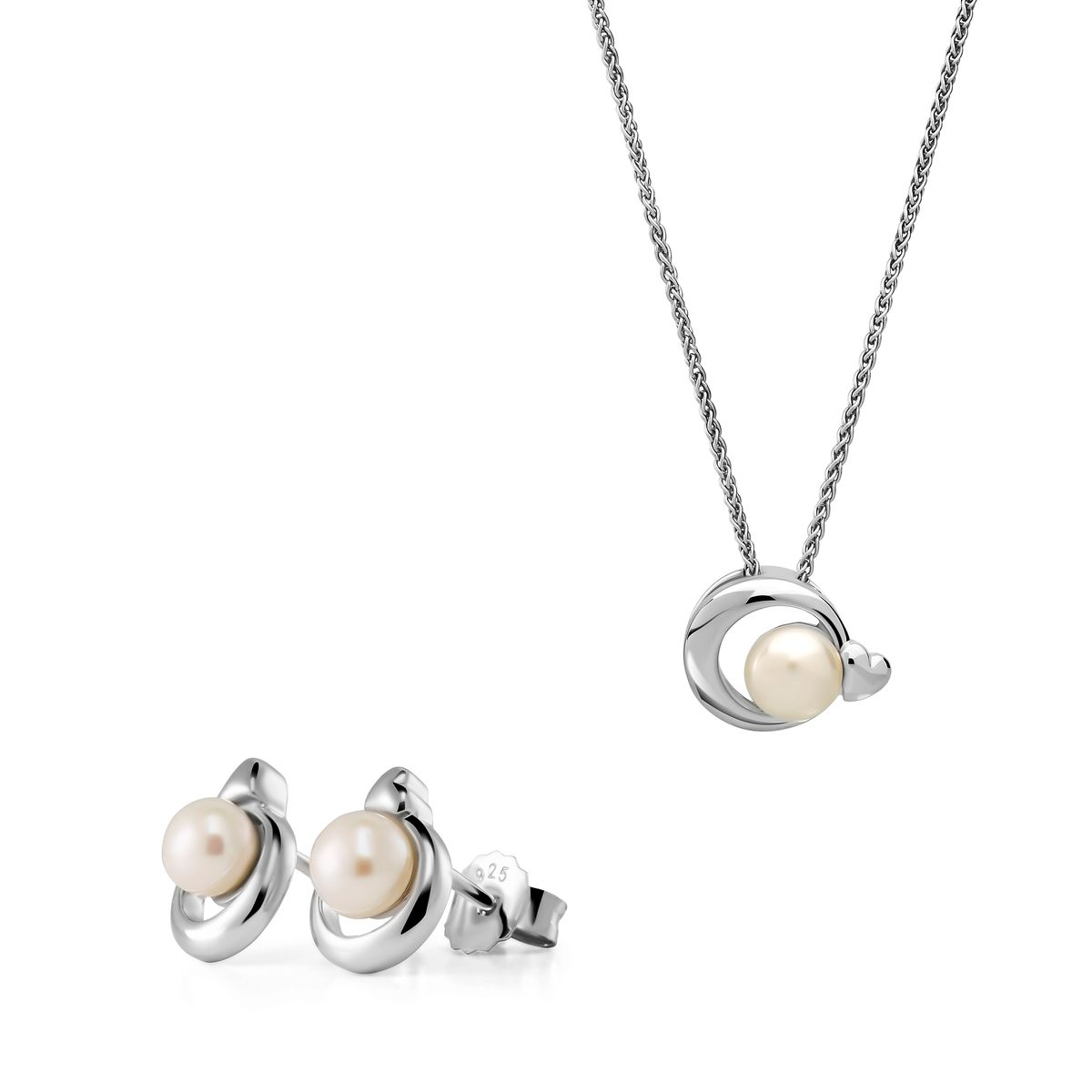 Elegantes Perlen- und Silber-Schmuckset