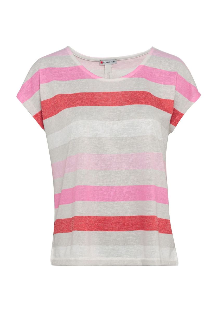 Gestreiftes, leichtes T-Shirt mit lässiger Passform