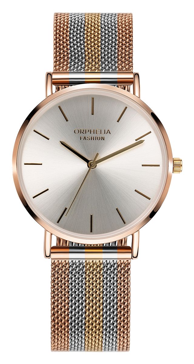 Minimalistische Analoguhr mit Milanaise-Armband