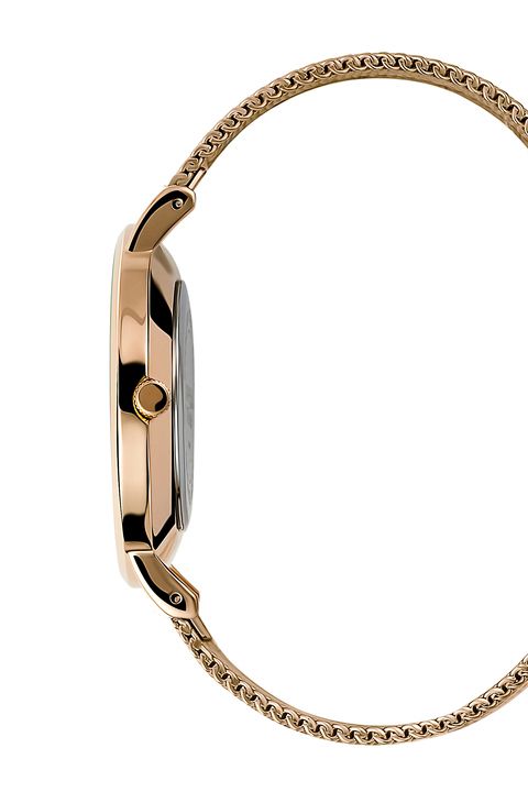 Analoge Armbanduhr mit mehrfarbigem Mesh-Armband
