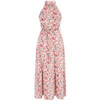 Gestuftes Halter-Maxikleid mit Taillenband