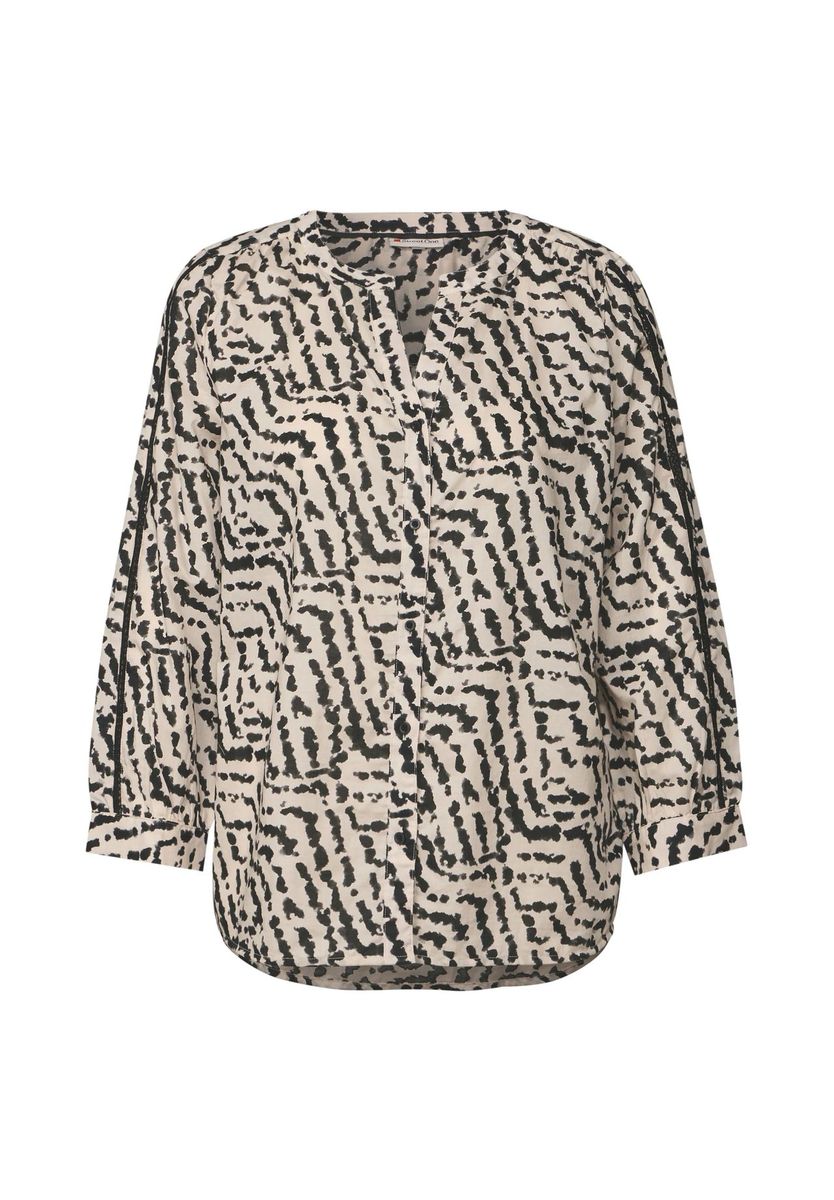 Baumwollbluse mit Muster und 3/4 Ärmeln