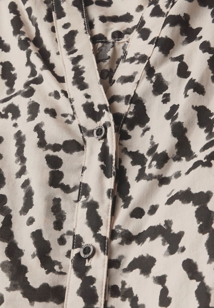 Baumwollbluse mit Muster und 3/4 Ärmeln