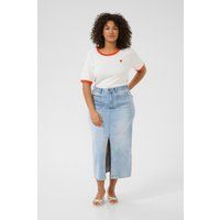 Langer Jeansrock mit Frontschlitz
