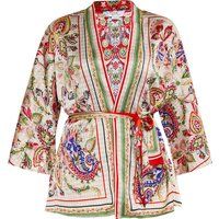 Kimono mit Paisley- und Blumenmuster