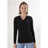 Strickpullover mit Herz-Stickerei