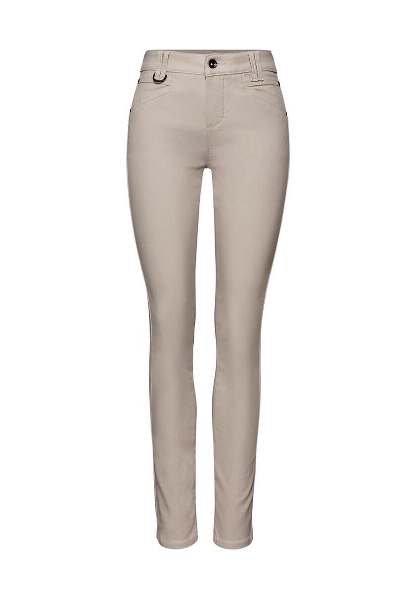 Beschichtete Slim-Fit Hose in Beige