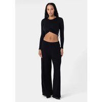 Schwere Viskosehose mit weitem Bein