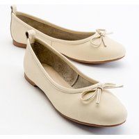 Minimalistische Leder-Ballerinas mit Schleife