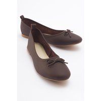 Minimalistische Lederballerinas mit Schleife
