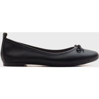 Klassische Leder-Ballerinas mit Schleife