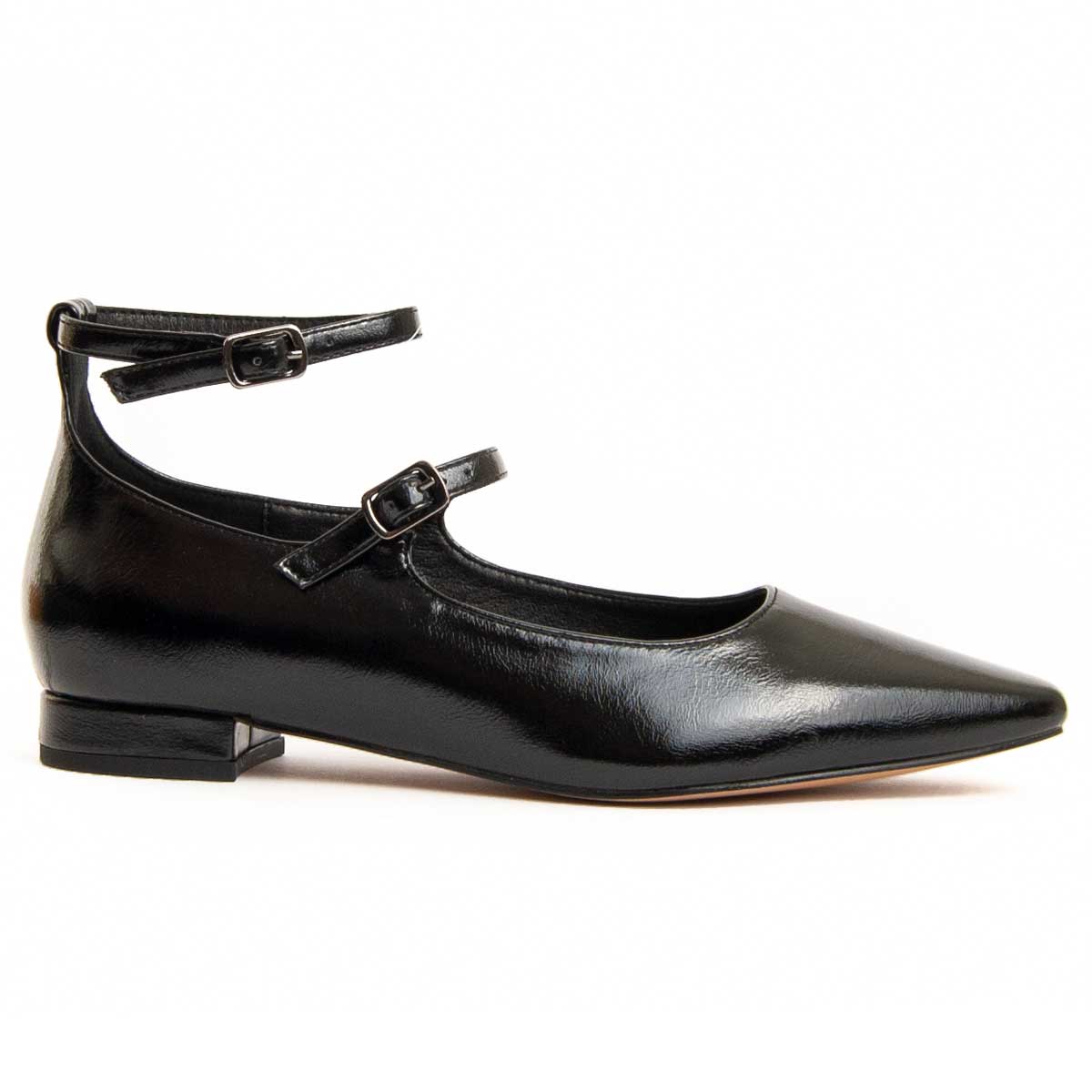 Spitze Ballerinas mit Doppelriemen