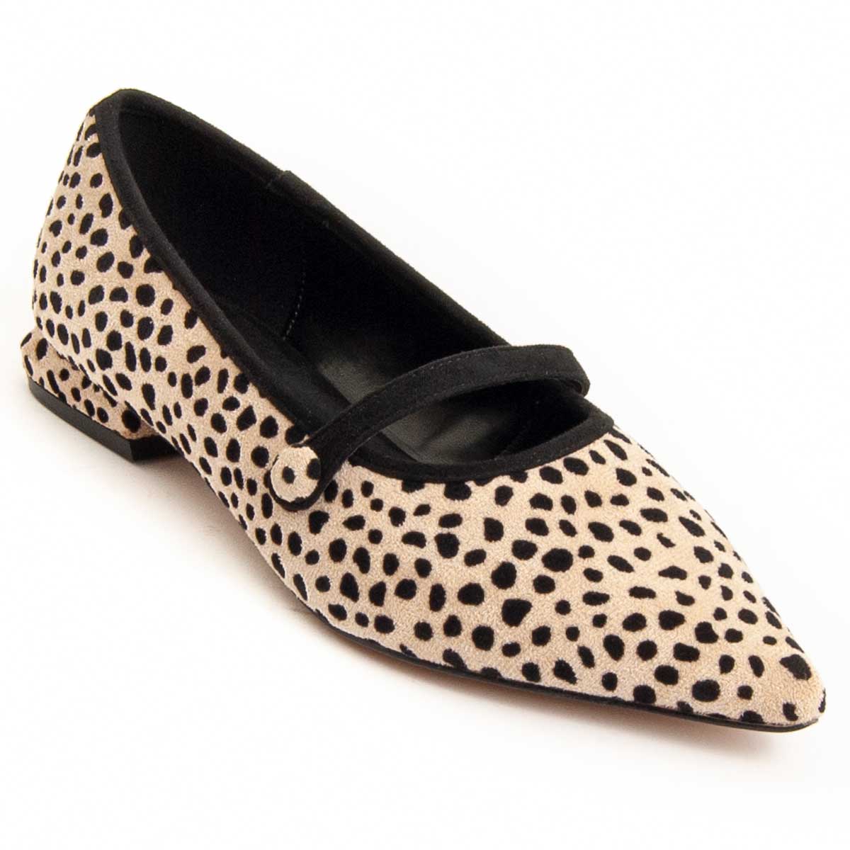 Spitze Mary Jane Ballerinas mit Tiermuster