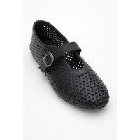 Geflochtene Mary Jane Lederballerinas