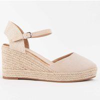 Keilsandalette mit geflochtener Sohle