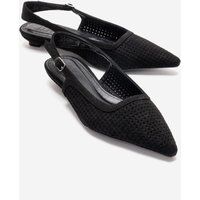 Perforierte Slingback-Pumps aus Wildleder