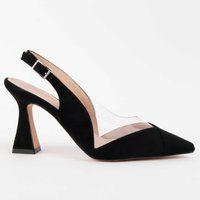Spitze Slingback-Pumps mit skulpturalem Absatz