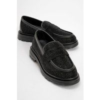 Strassverzierte Loafer mit Profilsohle
