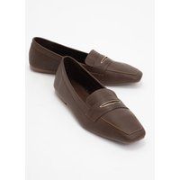 Leder-Loafer mit Karree-Zehenpartie