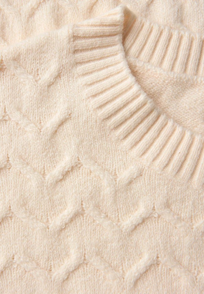 Strukturierter Strickpullover mit Rundhalsausschnitt