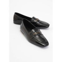 Lackleder-Loafer mit eckiger Zehenpartie