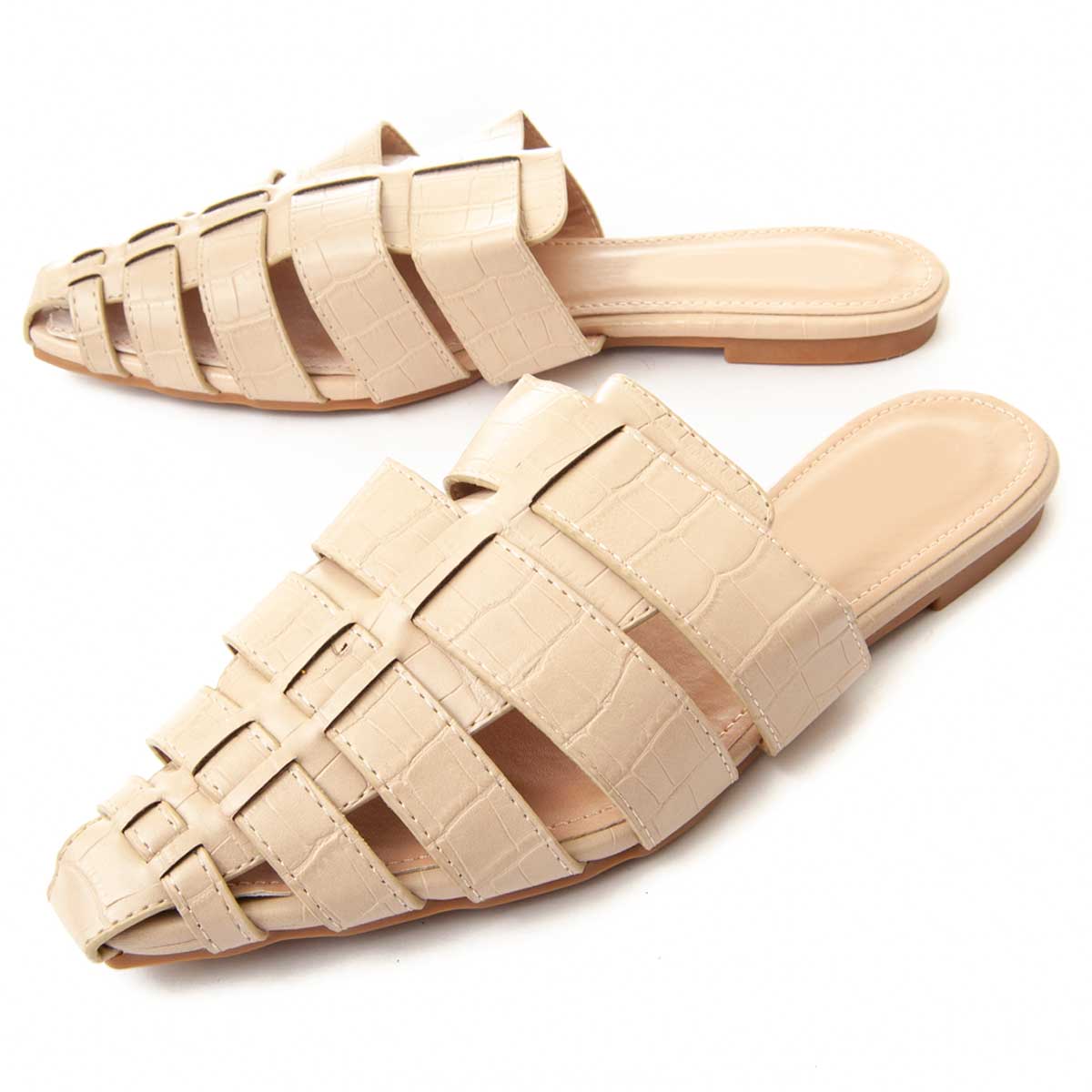 Spitze Mules im Cage-Design