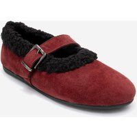 Wildleder Mary Jane mit Shearling-Besatz