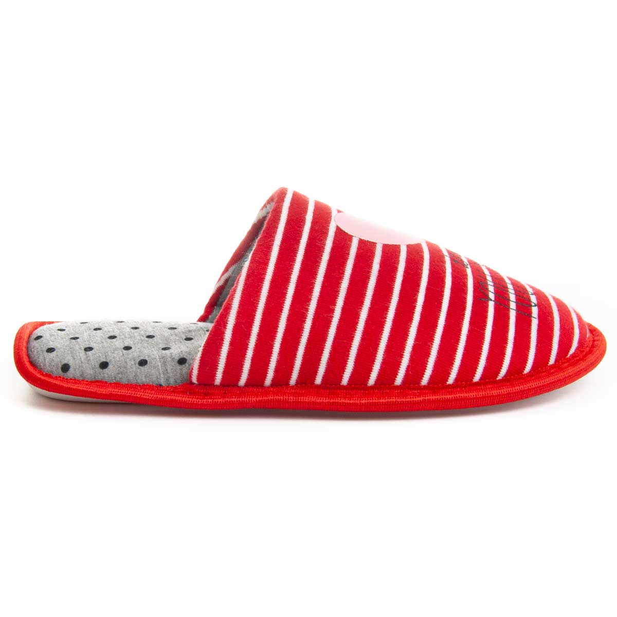 Gestreifter Slipper mit Herz-Detail