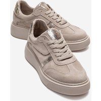 Elegante Wildleder Plateau-Sneaker