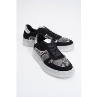 Plateau-Sneaker mit Materialmix