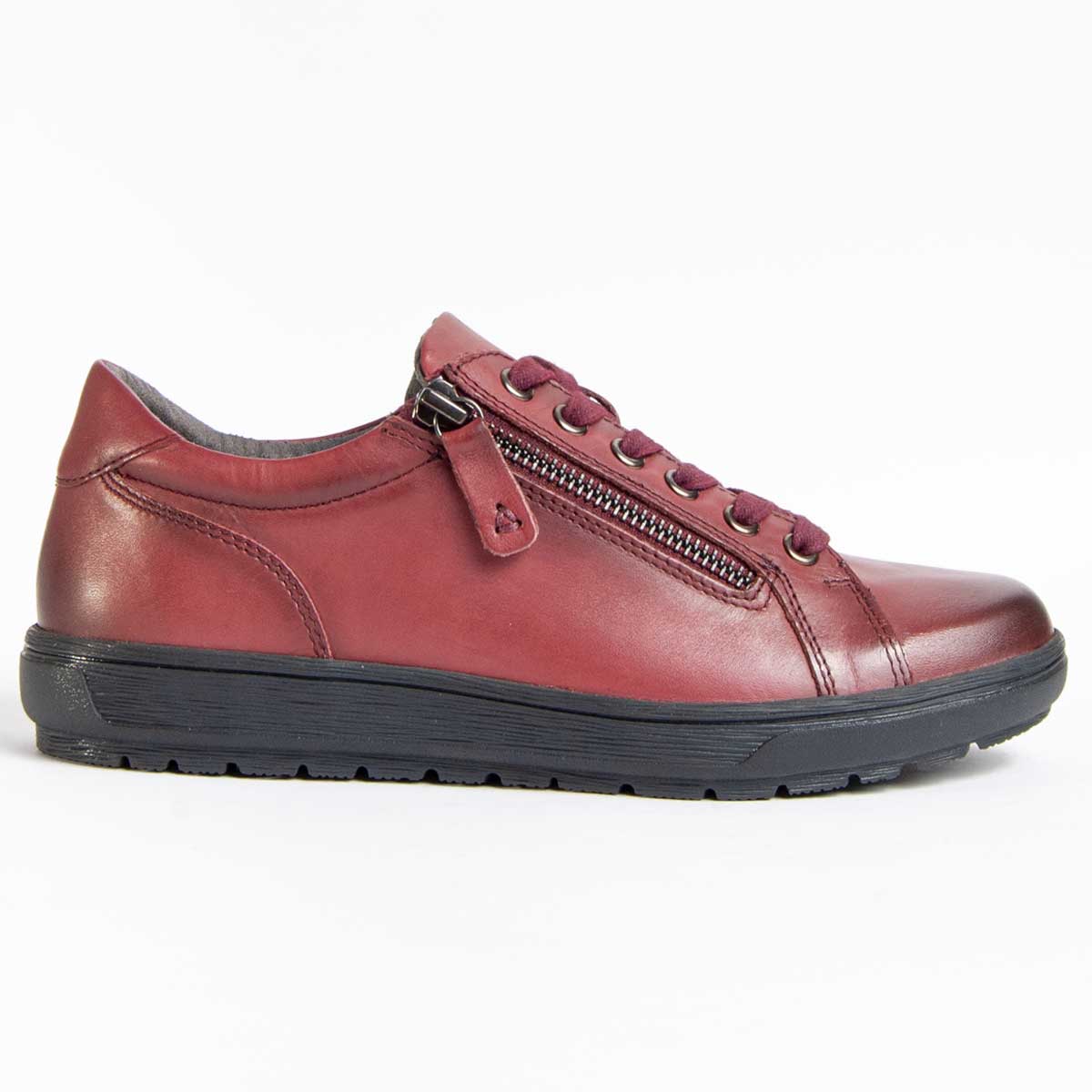 Leder-Low-Top-Sneaker mit Reißverschluss