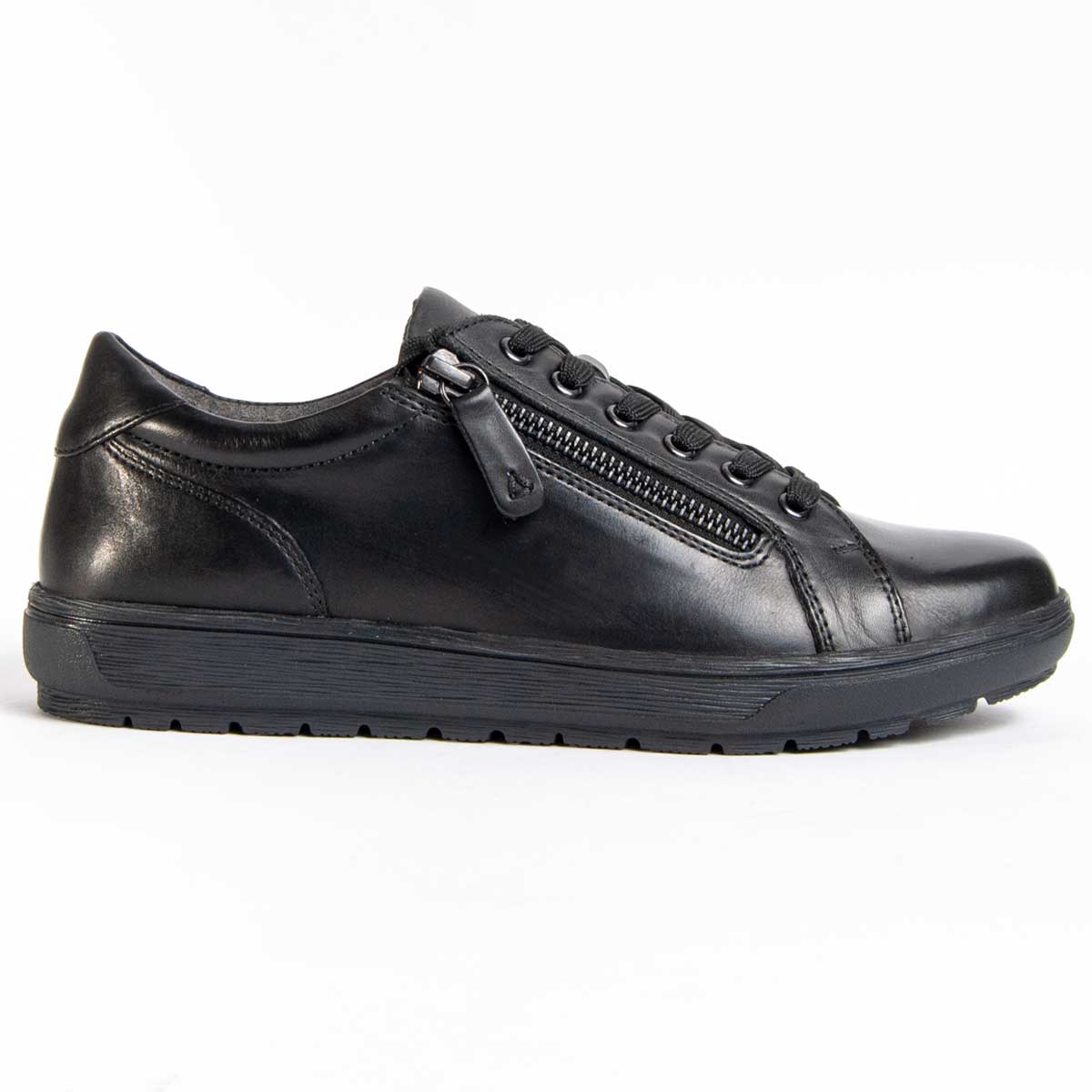 Leder-Sneaker mit seitlichem Reißverschluss